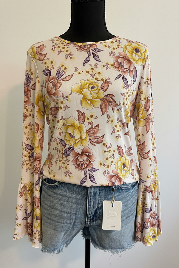 Floral Bell Sleeve Top