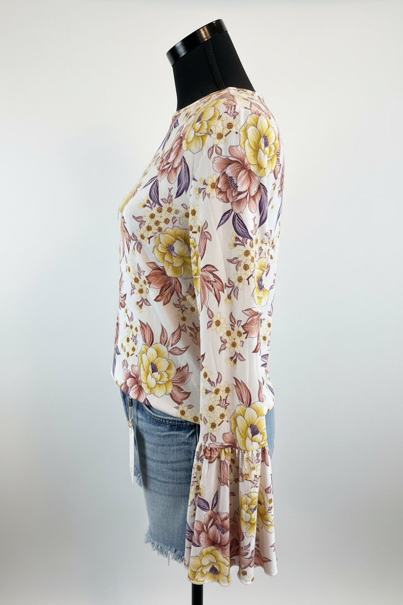 Floral Bell Sleeve Top