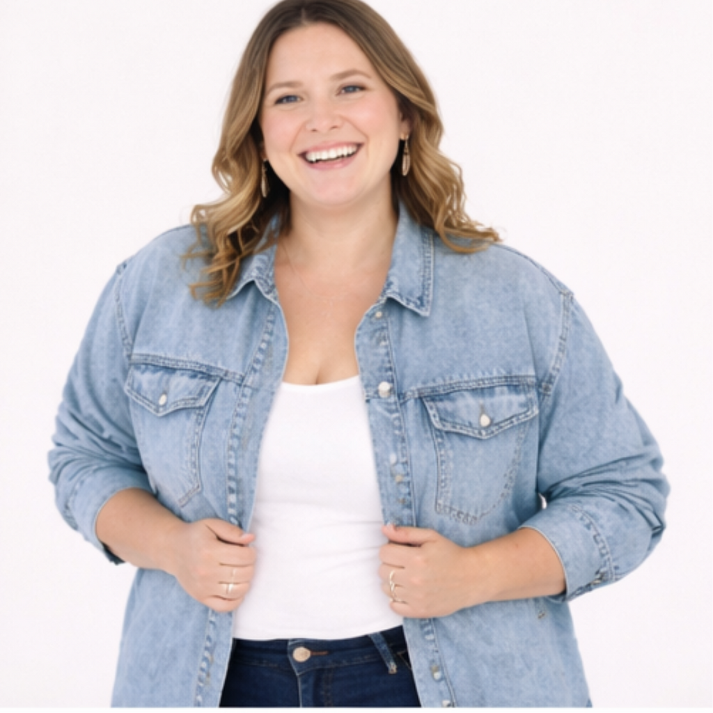 Plus Denim Jean Jacket